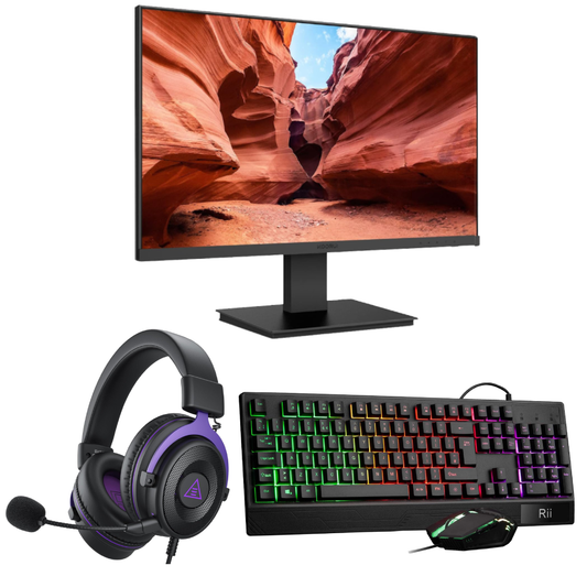 Set Up Bundle - 24" Gaming Monitor - RGB Keyboard, Mouse - Gaming Headset